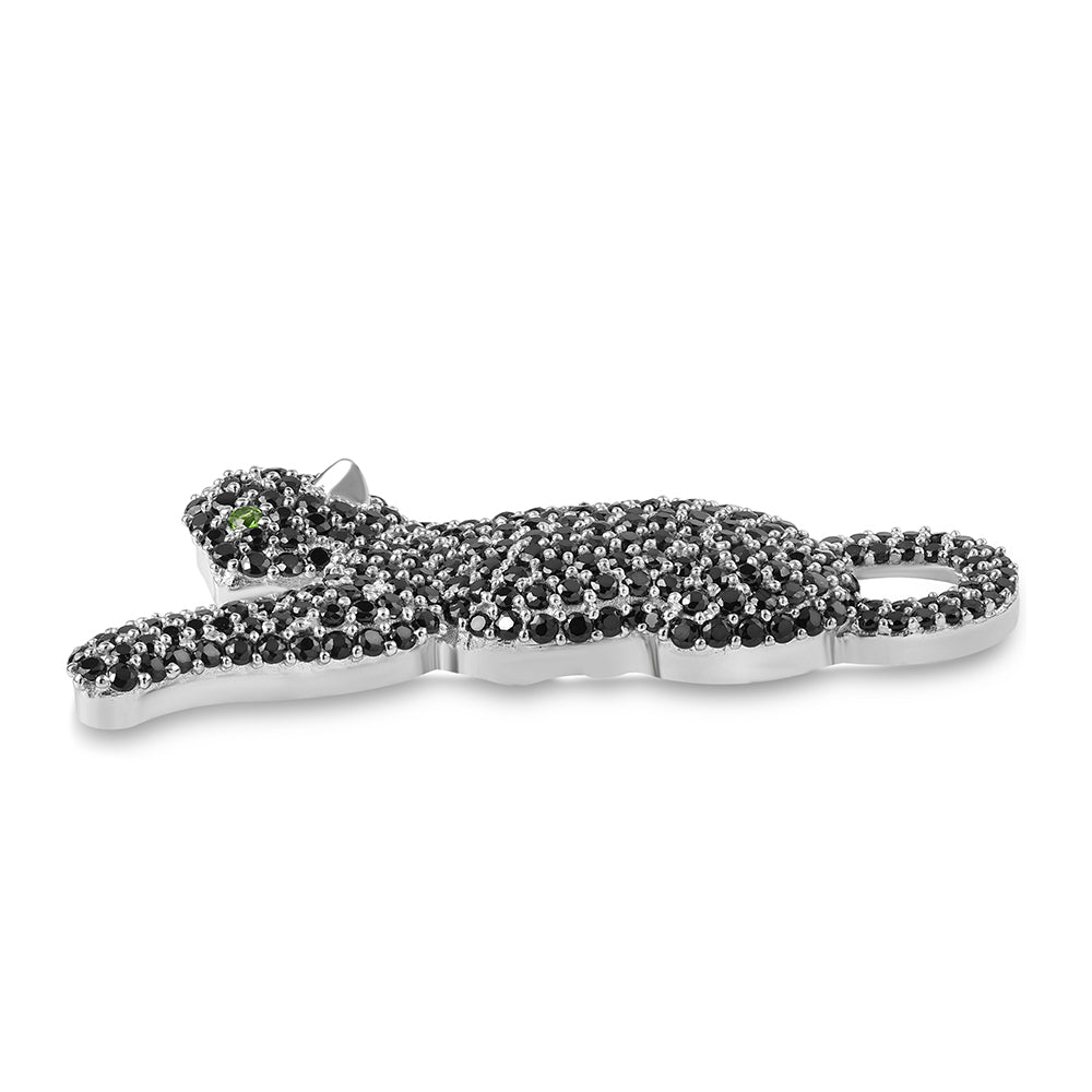 Pendente de Prata com Espinela Preta e Diópsido Crómio Contraste: Cabeca de Veado (800)