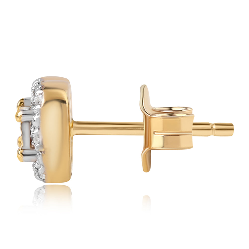 Conjunto de Prata com Banho de Ouro com Diamante Azul e Topázio Branco ( Brincos+Anel+Pendente ) Contraste: Cabeca de Veado (800)