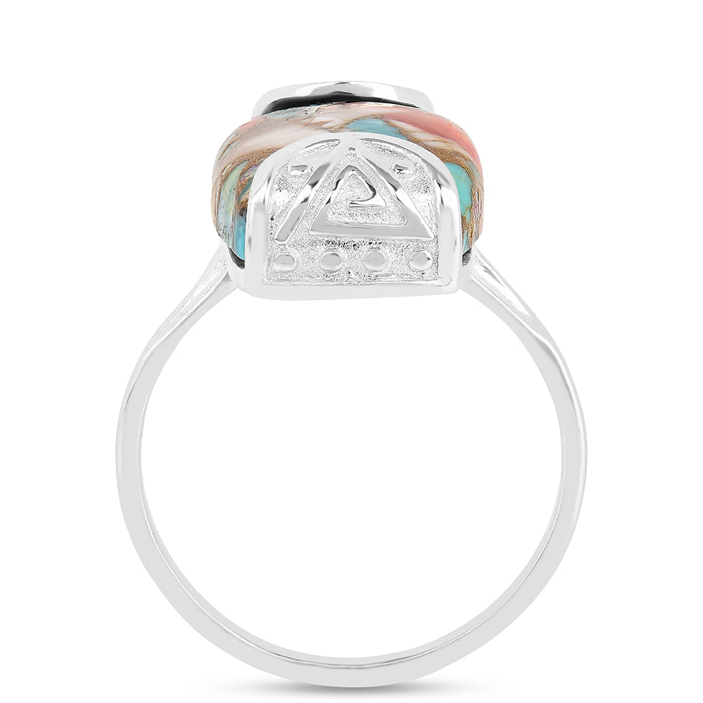 Anel de Prata com Ostra Turquesa