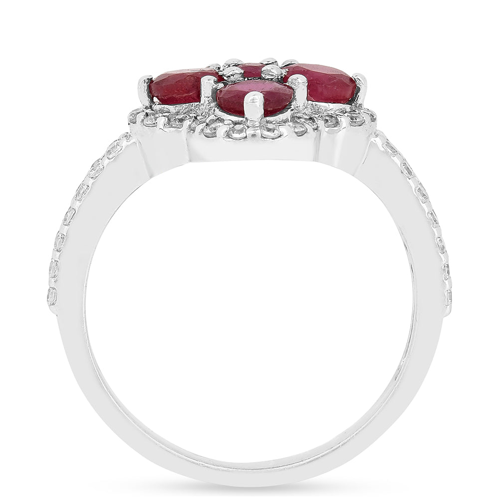 Anel de Prata com Rubi da Tailândia