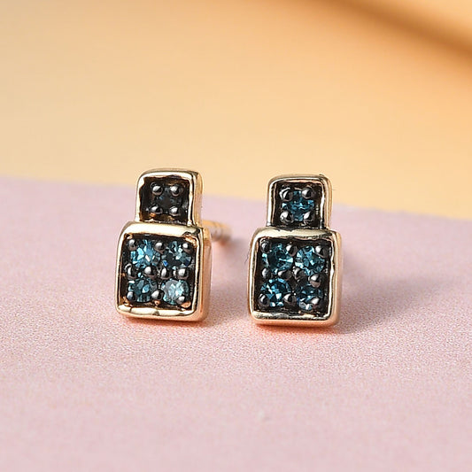 Brincos de Ouro com Diamante Azul Contraste: Cruz missionária