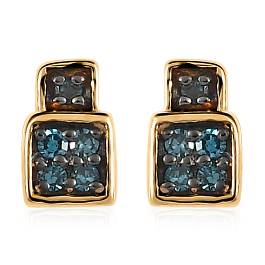 Brincos de Ouro com Diamante Azul Contraste: Cruz missionária