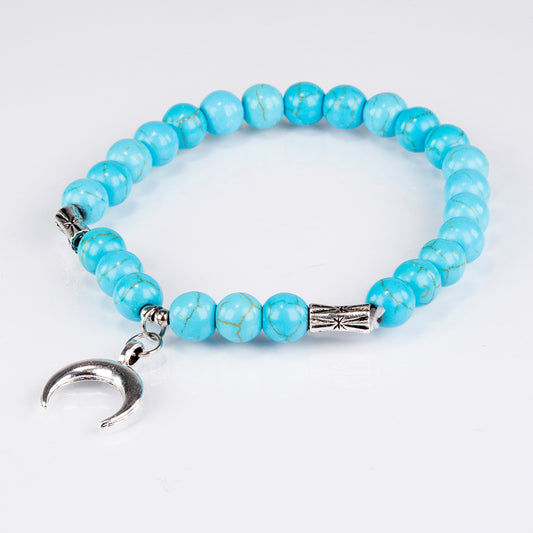 Conjunto de Liga de Ouro com Turquesa ( Colar+Pulseira )