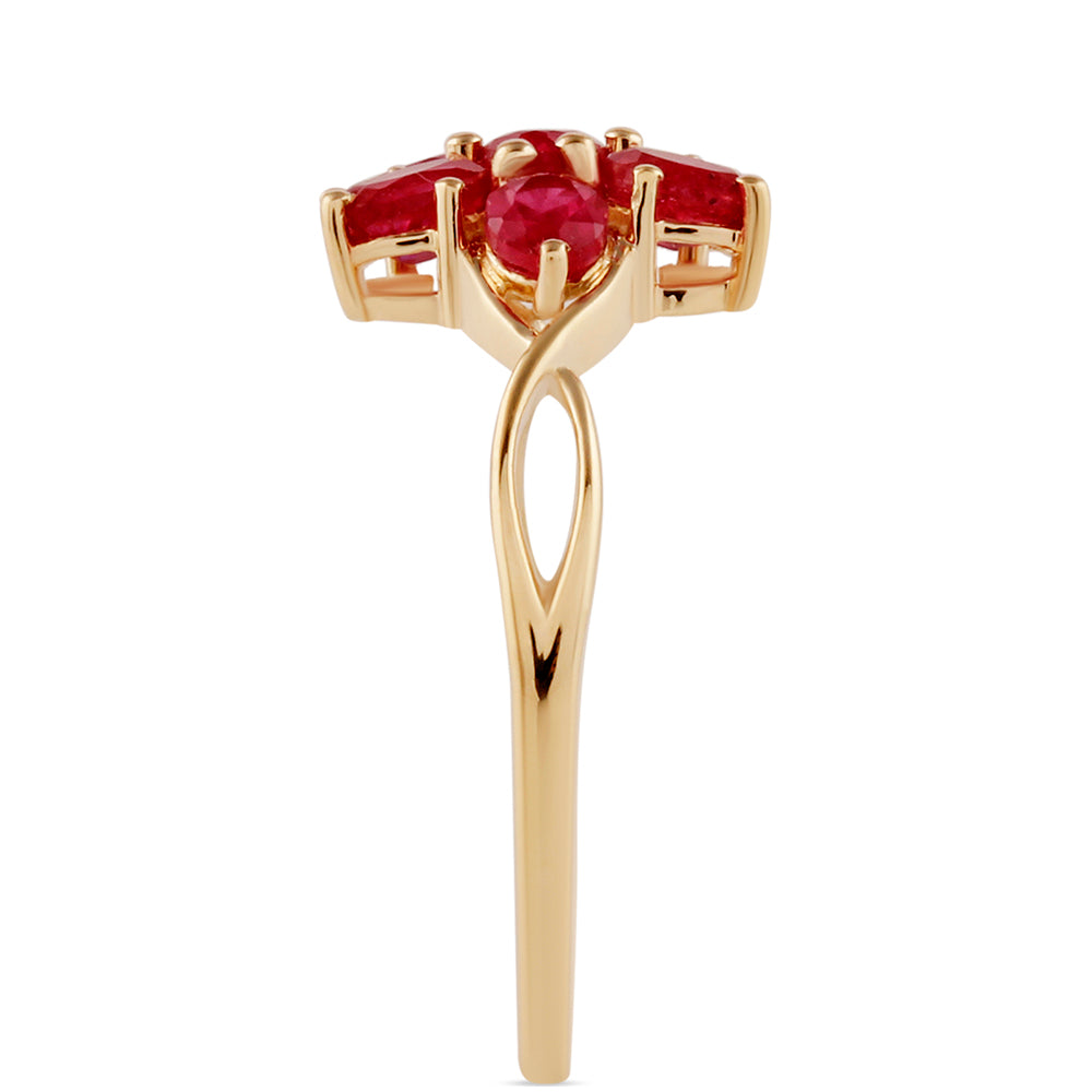 Anel de Ouro com Rubi de Madagáscar Contraste: Cruz missionária