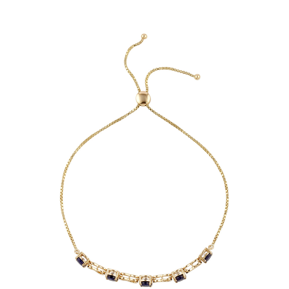 Pulseira de Ouro com Safira da Tailândia Contraste: Cruz missionária