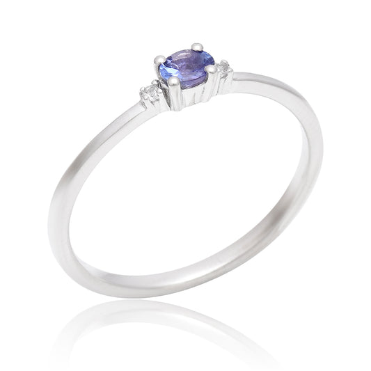 Anel de Prata com Tanzanite AAA