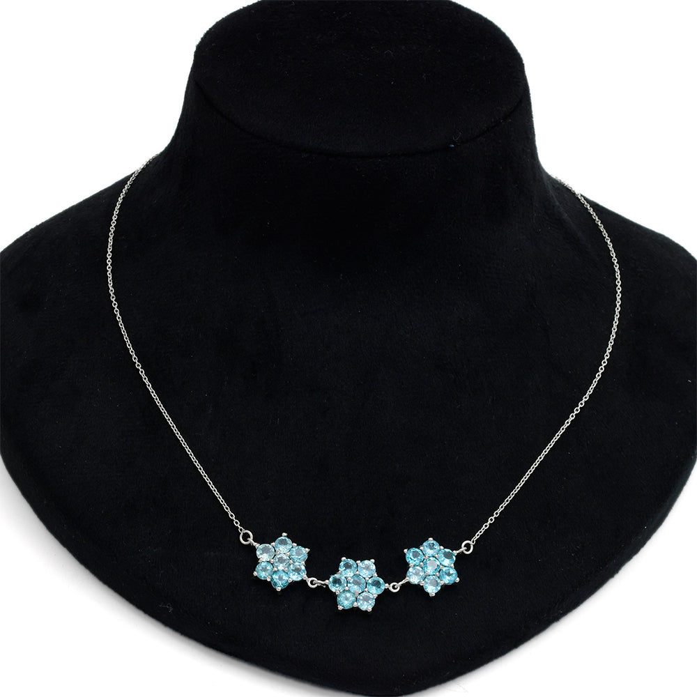 Colar de Prata com Apatita Azul do Madagáscar Contraste: Cabeca de Veado (800)