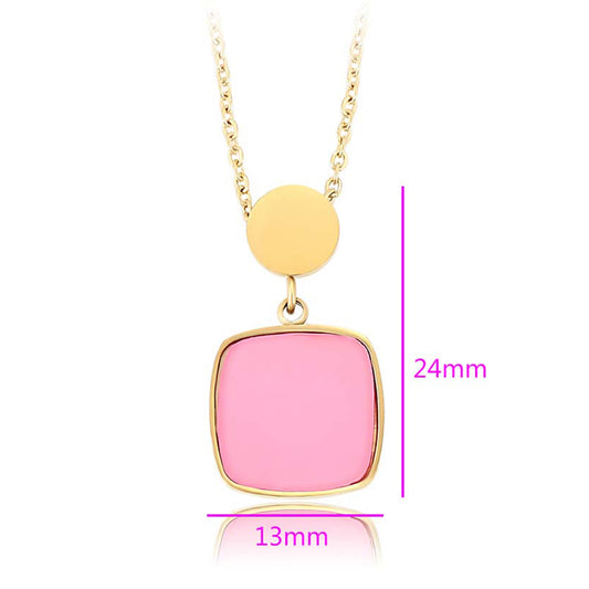 Colar de Liga de Ouro com Cristal Emporia® Rosa