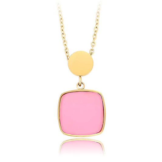 Colar de Liga de Ouro com Cristal Emporia® Rosa