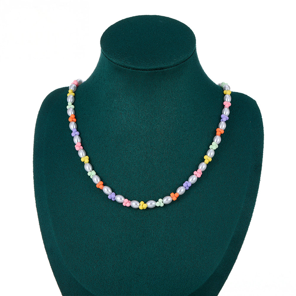 Colar de Liga de Ouro com Pérola de Vidro