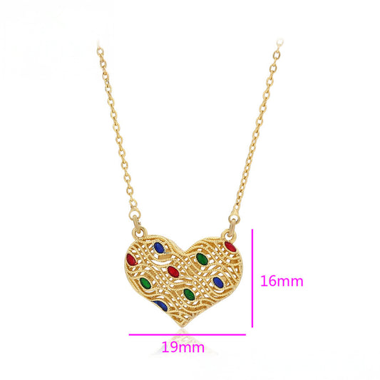 Colar de Liga de Ouro com Cristal Emporia® Vermelho e Cristal Emporia® Verde