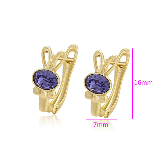 Brincos de Liga de Ouro com Cristal Emporia® Roxo
