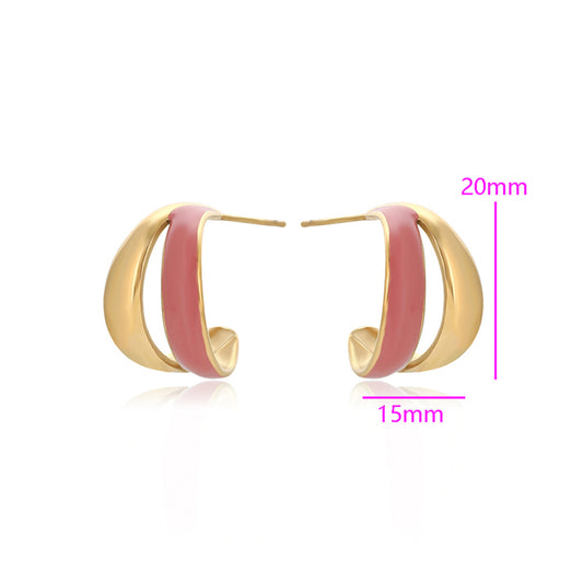 Brincos de Liga de Ouro com Esmalte