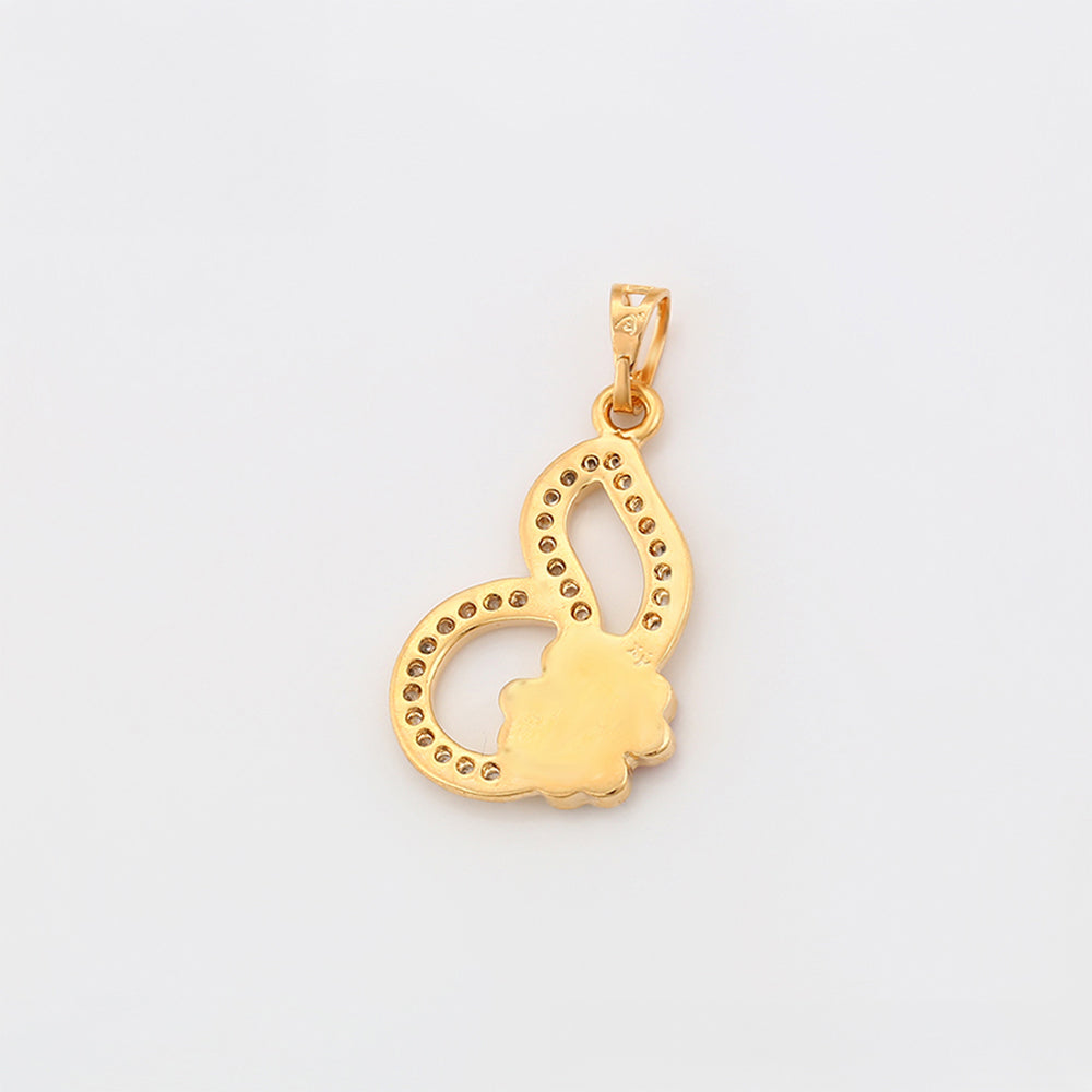 Pendente de Liga de Ouro com Esmalte e Cristal Emporia® Branco