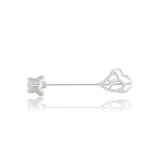 Alfinete de Liga de Ouro com Cristal Emporia® Branco