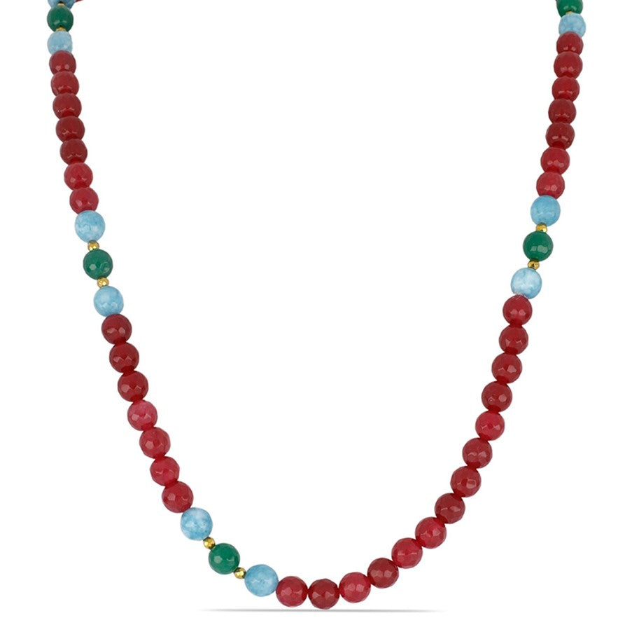 Colar com Quartzo de Cor Mista e Hematita