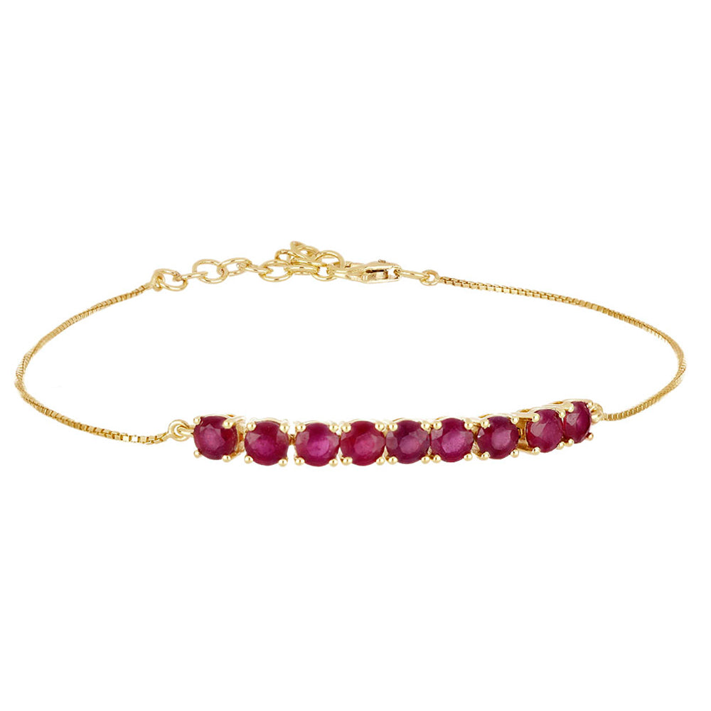 Pulseira de Ouro com Rubi de Madagáscar Contraste: Cruz missionária