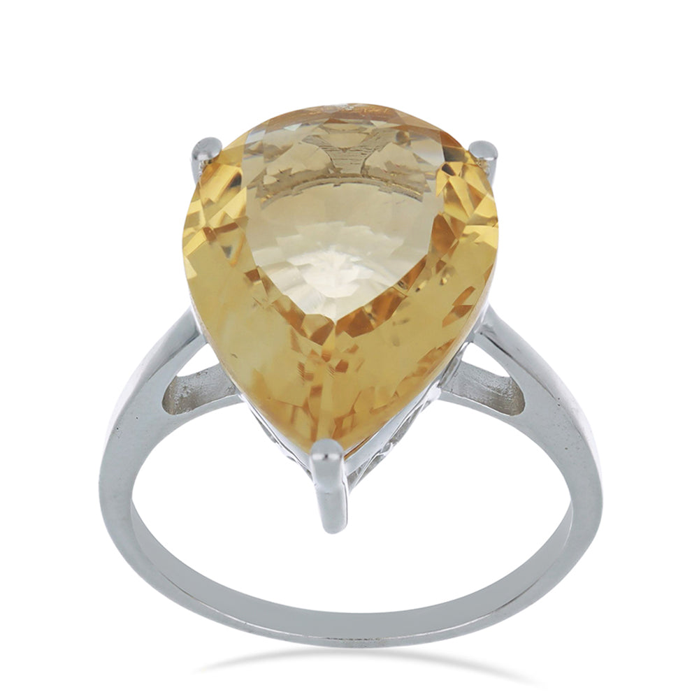 Anel de Prata com Citrino de Ural