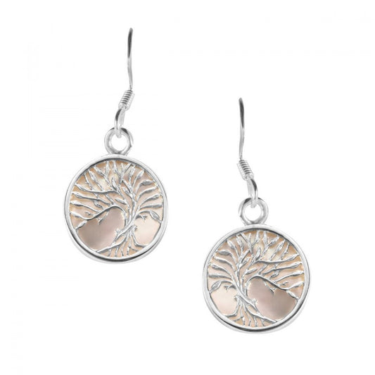 Brincos de Prata com Banho de Ouro com Mãe de Pérola Rosa Contraste: Cabeca de Veado (800)