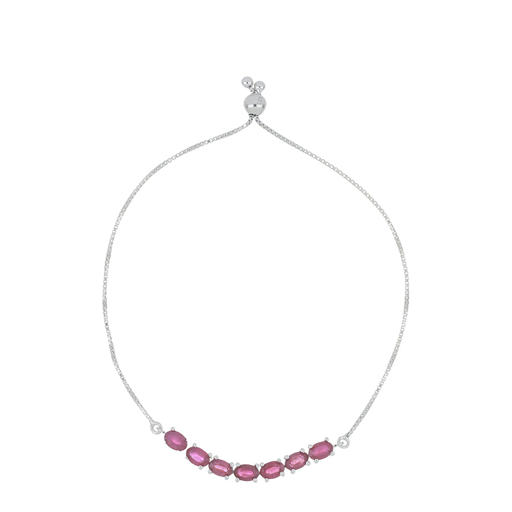 Pulseira de Prata com Rubi de Madagáscar Contraste: Cabeca de Veado (800)