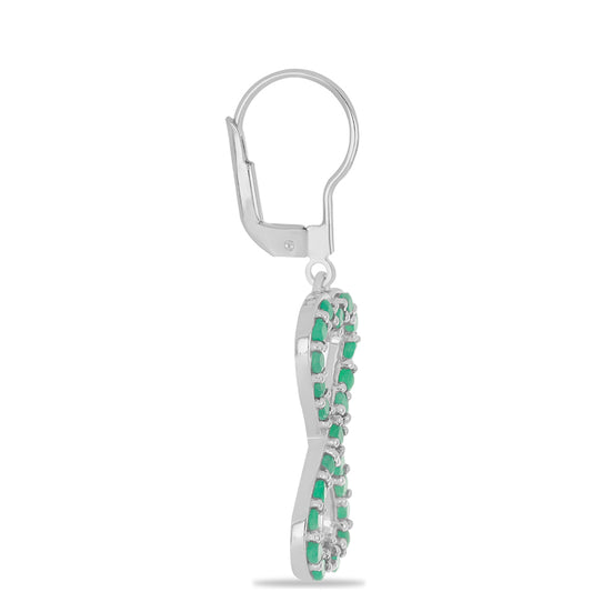 Brincos de Prata com Esmeralda do Brasil