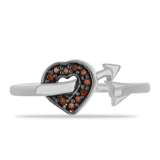 Anel de Prata com Diamante Vermelho
