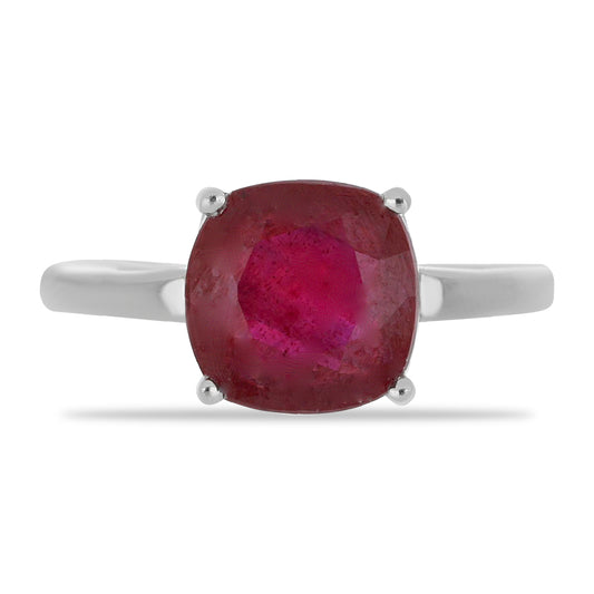 Anel de Prata com Rubi de Madagáscar