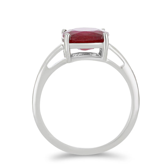 Anel de Prata com Rubi de Madagáscar
