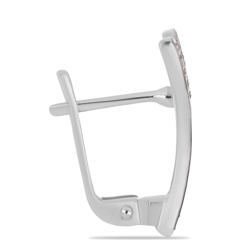 Brincos de Prata com Diamante Verde