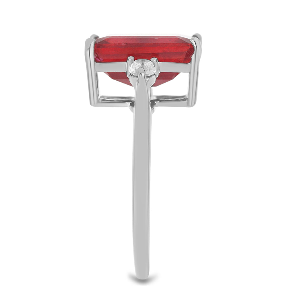 Anel de Prata com Rubi de Madagáscar e Topázio Branco
