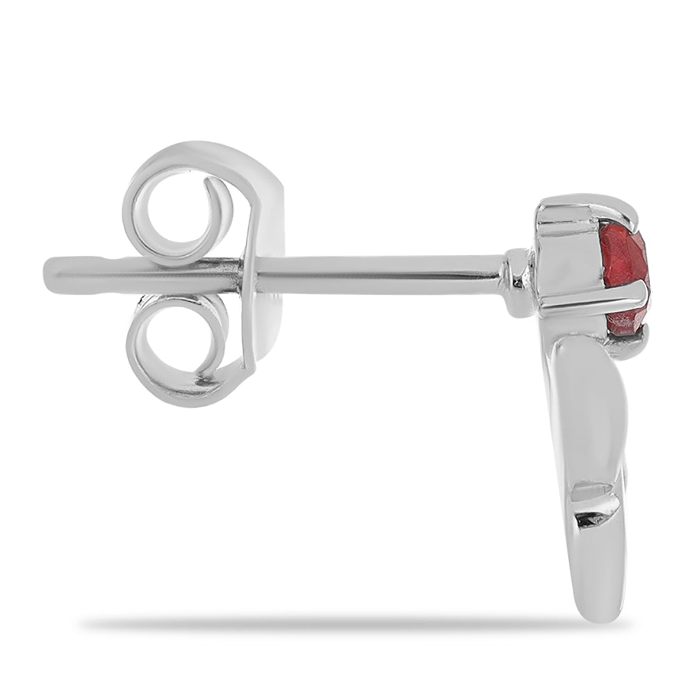 Brincos de Prata com Rubi de Madagáscar