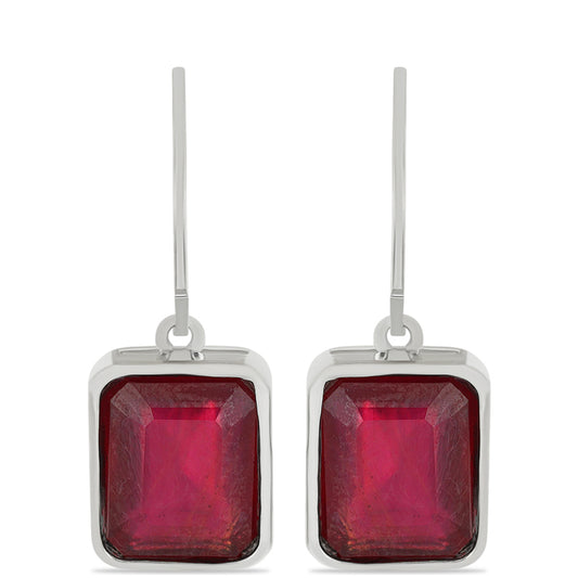 Brincos de Prata com Rubi de Madagáscar