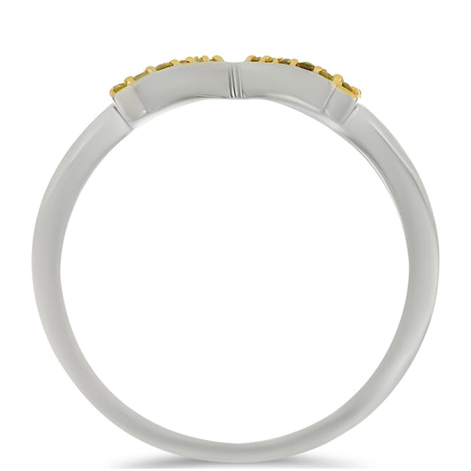 Anel de Prata com Diamante Amarelo Contraste: Cabeca de Veado (800)