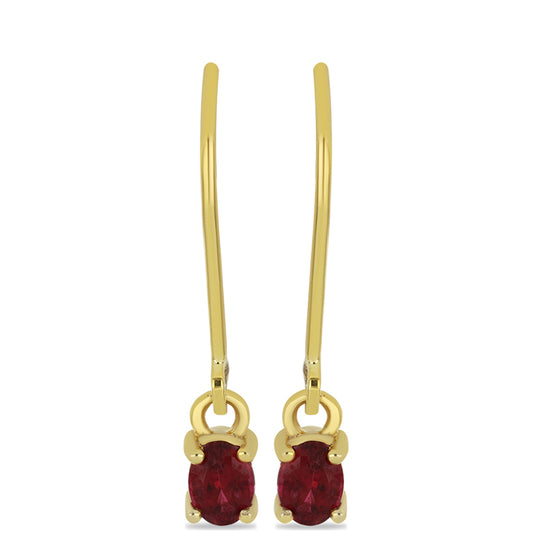 Brincos de Ouro com Espinela Vermelha Contraste: Cruz missionária