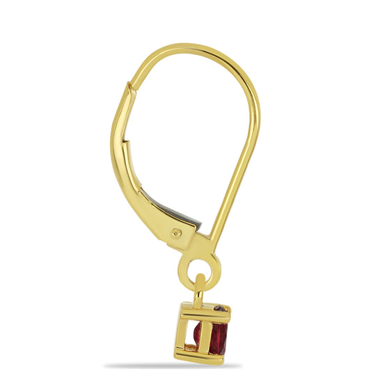 Brincos de Ouro com Espinela Vermelha Contraste: Cruz missionária