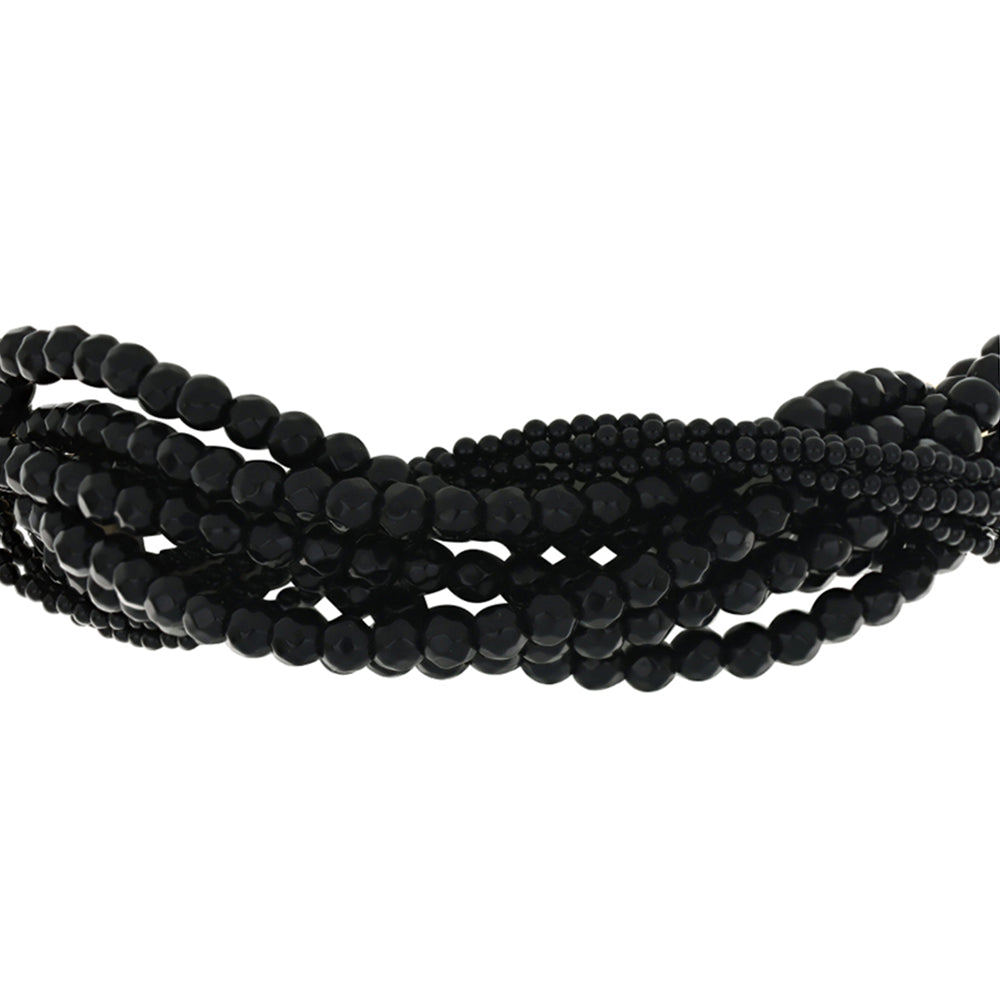 Pulseira de Prata com Banho de Ouro com Obsidiana