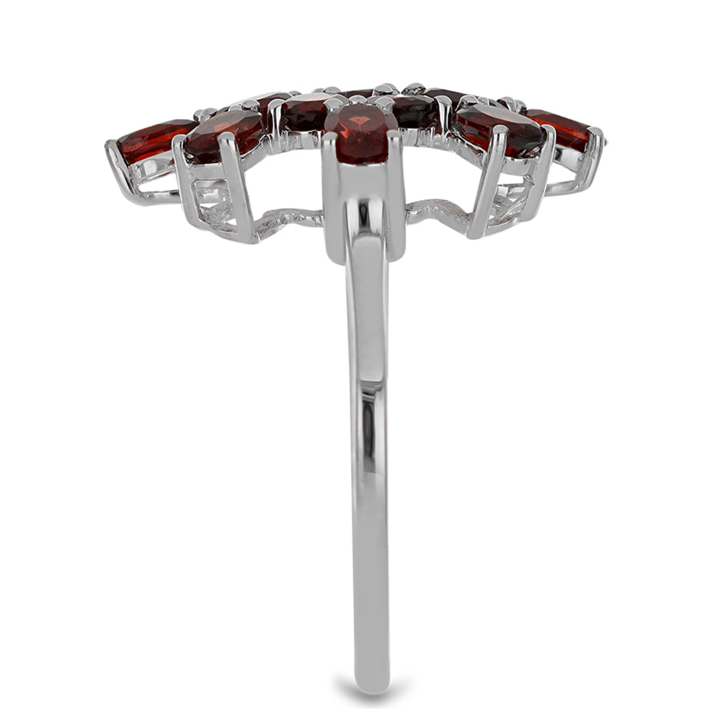 Anel de Prata com Granada de Barton Contraste: Cabeca de Veado (800)