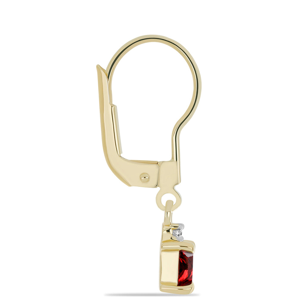 Brincos de Prata com Banho de Ouro com Granada de Barton e Topázio Branco