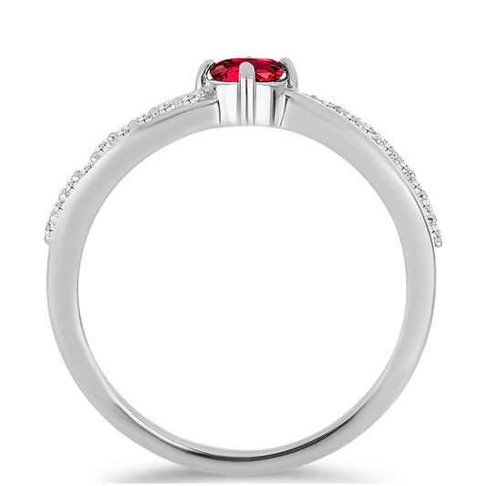 Anel de Prata com Rubelita das Minas do Cruzeiro e Topázio Branco