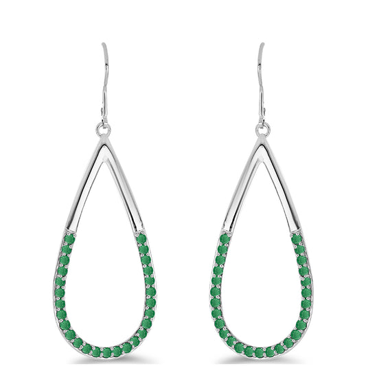 Brincos de Prata com Esmeralda do Brasil Contraste: Cabeca de Veado (800)