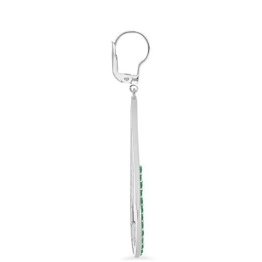 Brincos de Prata com Esmeralda do Brasil Contraste: Cabeca de Veado (800)