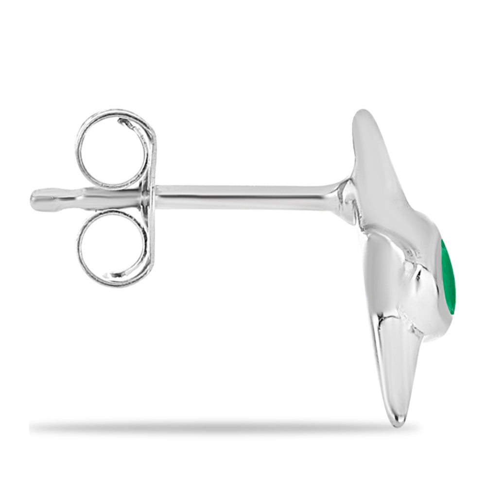 Brincos de Prata com Esmeralda do Brasil