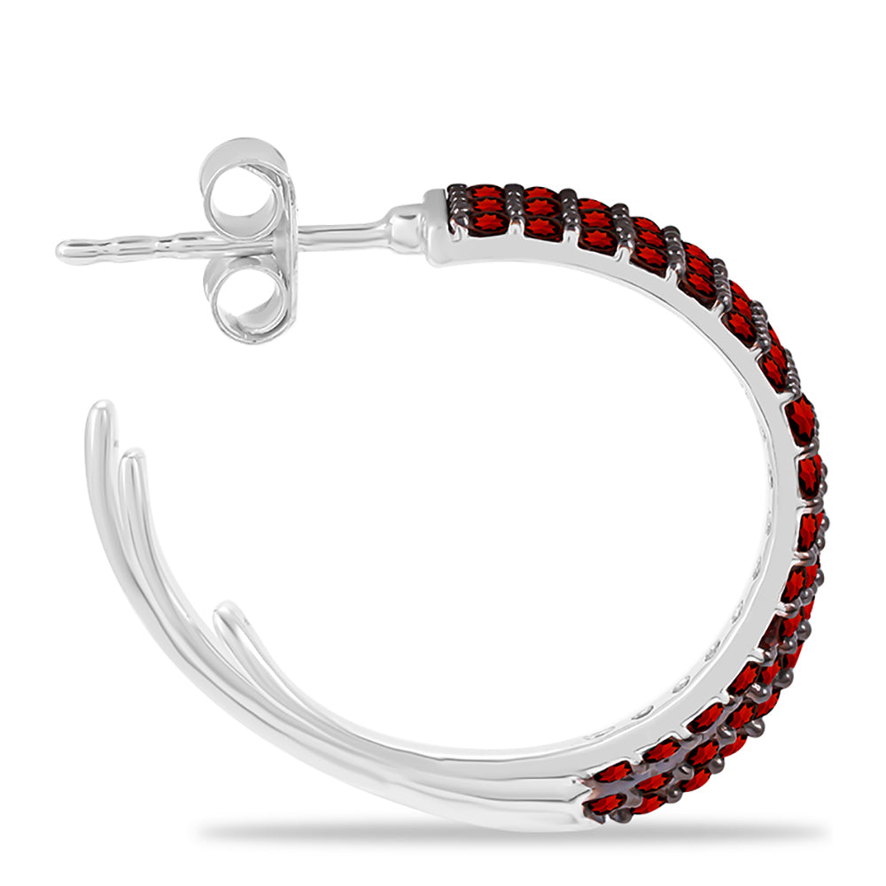 Brincos de Prata com Granada de Barton