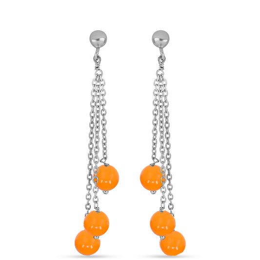 Brincos de Prata com Jade Amarelo