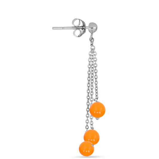 Brincos de Prata com Jade Amarelo