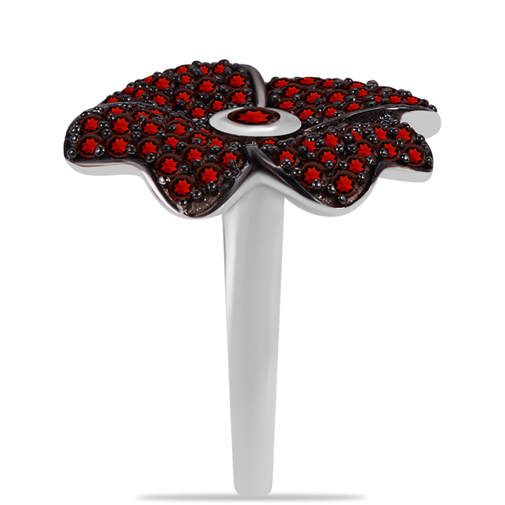 Anel de Prata com Granada de Barton Contraste: Cabeca de Veado (800)