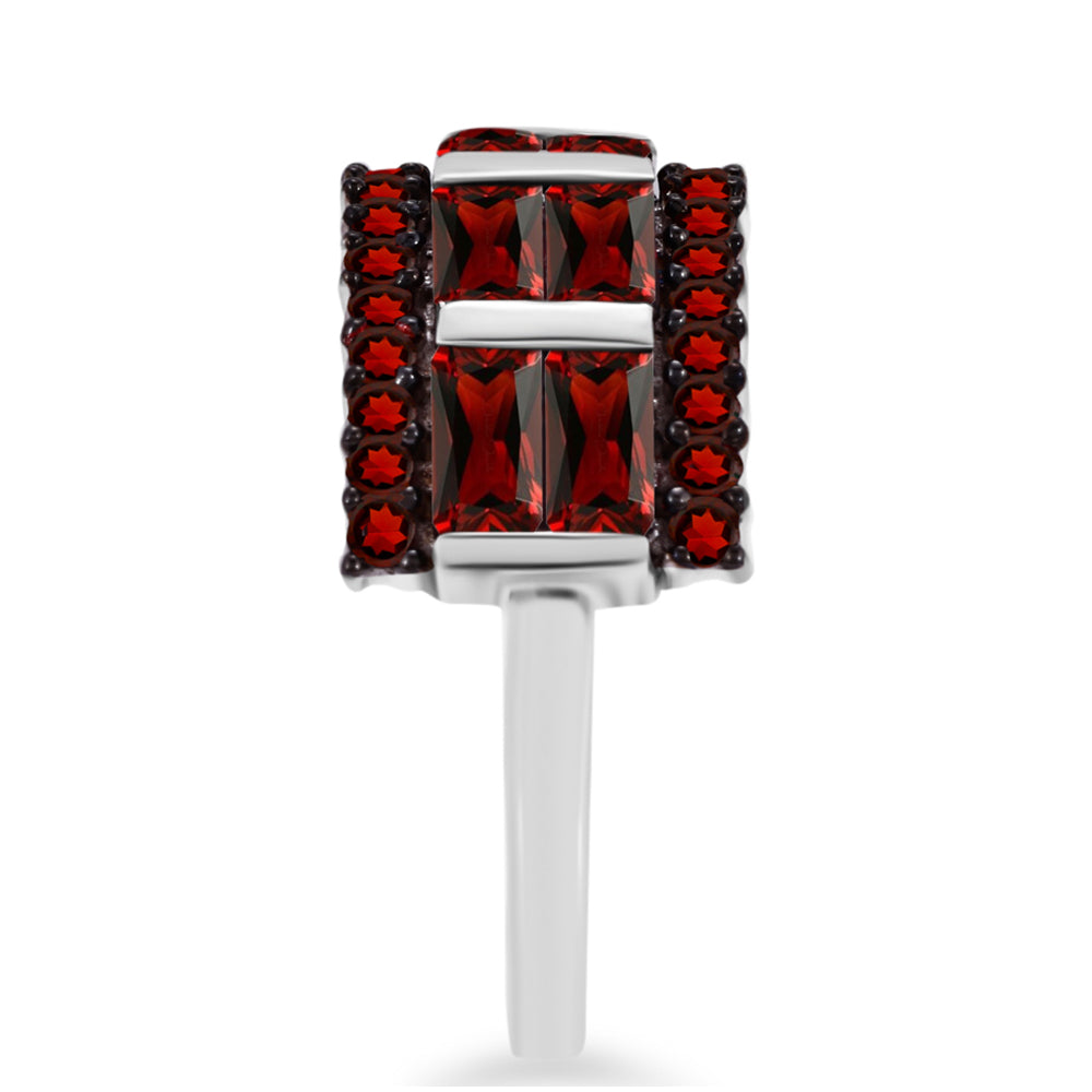 Anel de Prata com Granada de Barton Contraste: Cabeca de Veado (800)