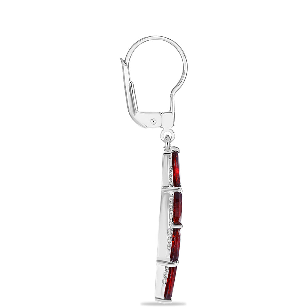 Brincos de Prata com Granada de Barton e Topázio Branco