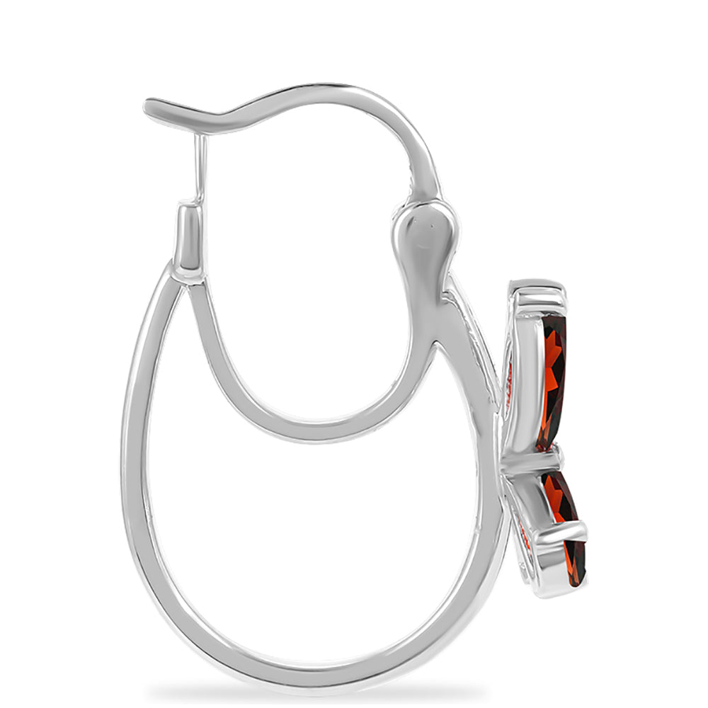 Brincos de Prata com Granada de Barton e Topázio Branco