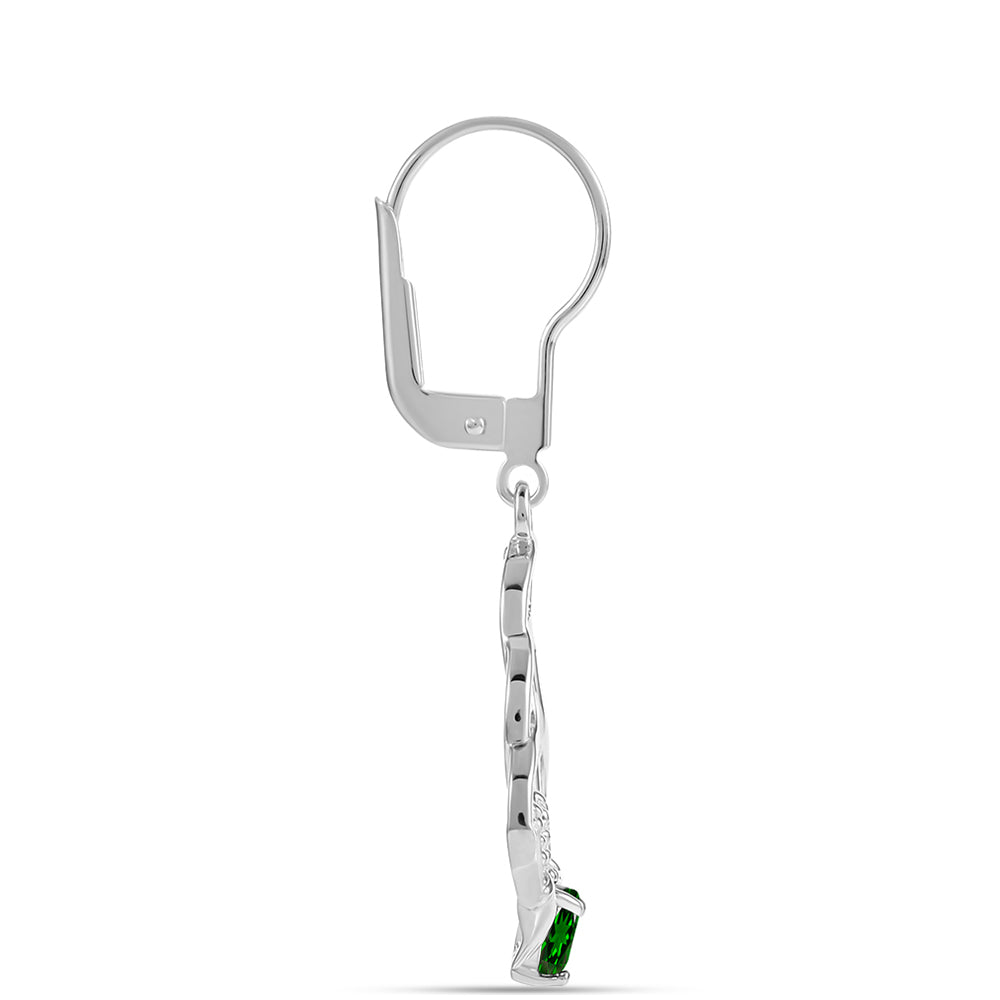 Brincos de Prata com Diópsido Crómio